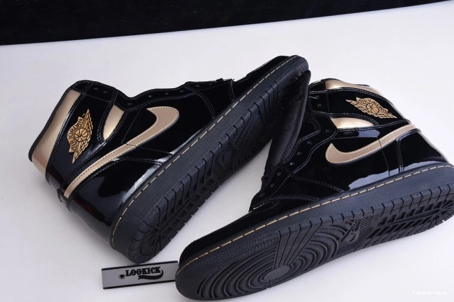 HYPE RETRO JORDAN AIR HIGH (2020) BLACK 1 GOLD 555088-032 METALLIC 0730